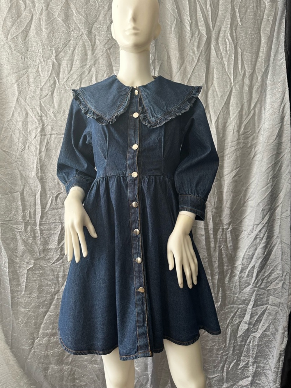 Together Blue Denim Shirt Dress with Pink Accent Tag